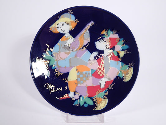 Rosenthal prototipo di piatto della serie Notti Musicali Orientali di Bjorn Wiinblad in porcellana