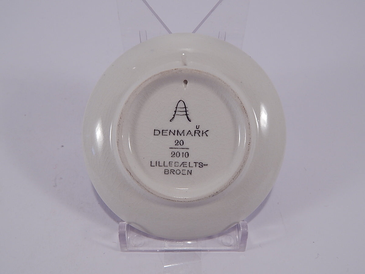 Aluminia Plaquette N.20 Lillebeltsbroen Royal Copenhagen porcellana autentica, 8cm