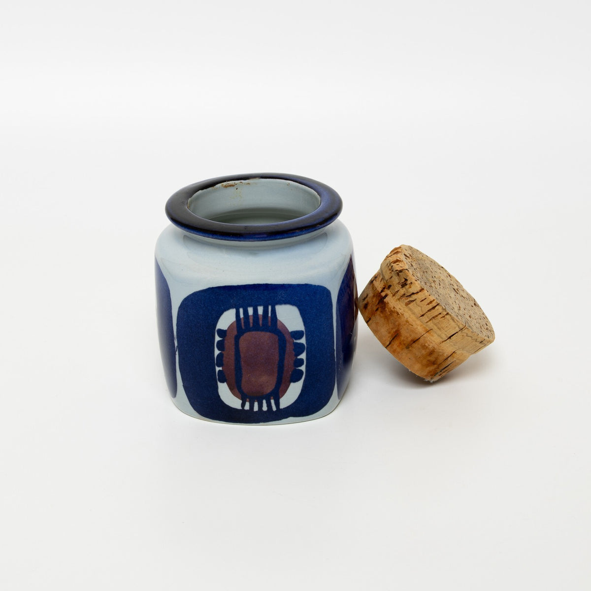 Royal Copenhagen Fajance, barattolo Tenera Fajance 173/2904 con tappo in sughero, design scandinavo