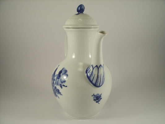 Decoro floreale blu cobalto dipinto a mano sotto smalto, collezione Blue Flower, 25cm