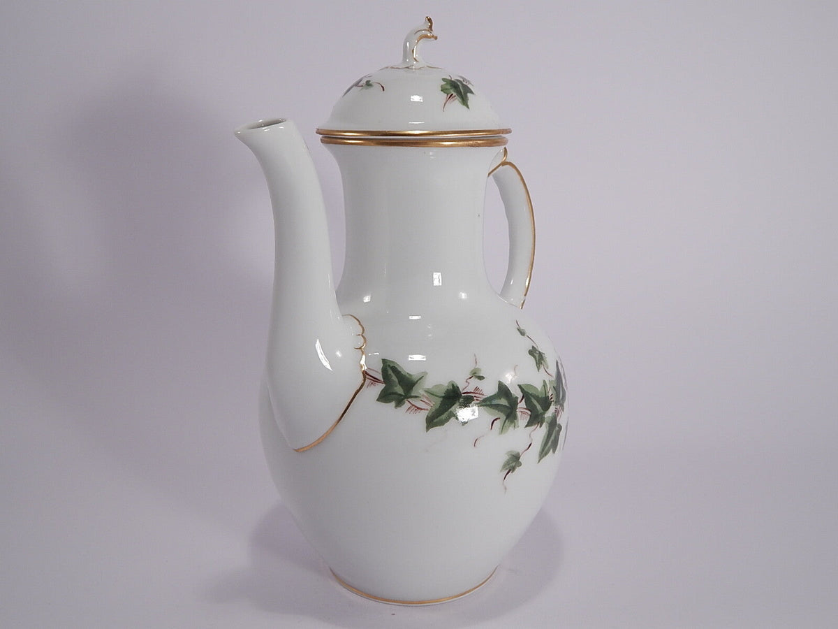 Caffettiera Royal Copenhagen Edera del 1935 con oro zecchino
