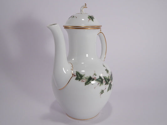 Caffettiera Royal Copenhagen Edera del 1935 con oro zecchino