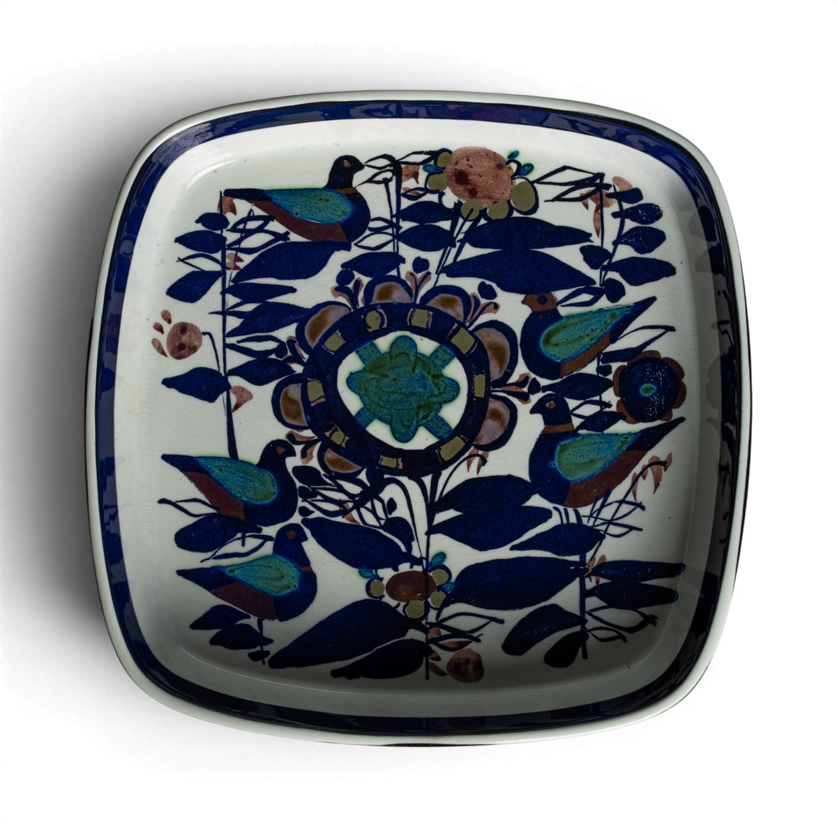 Royal Copenhagen Fajance Ciotola Svuotatasche Kari Chtistensen ceramica dipinta a mano, Cm 26