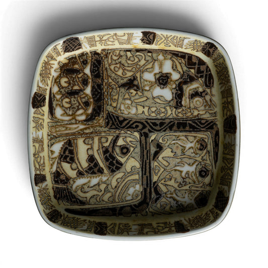 Royal Copenhagen Fajance Ciotola Svuotatasche Niels Thorsson ceramica dipinta a mano, Cm 17
