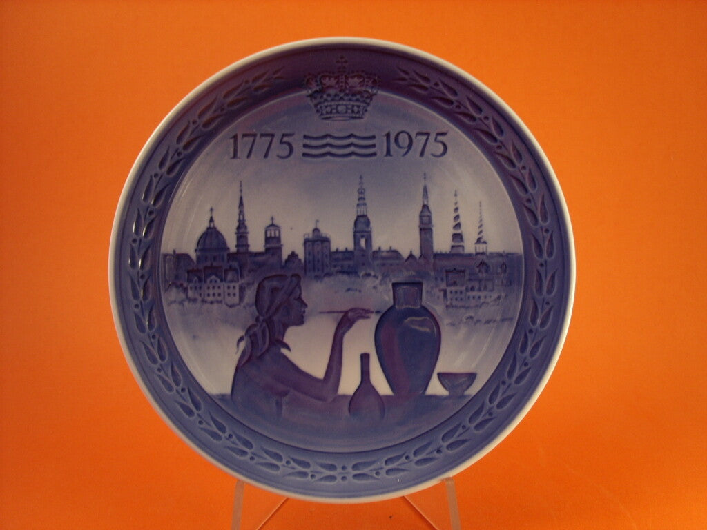 Royal Copenhagen Piatto del Giubileo Bicentenario 1775-1975, porcellana danese