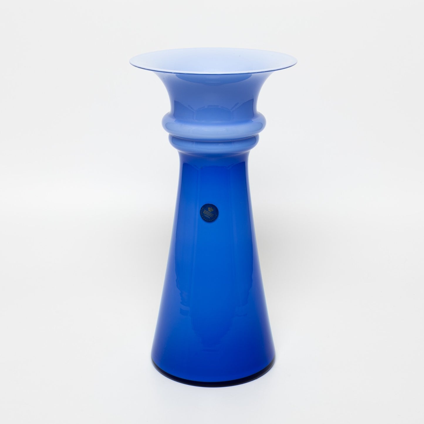 Royal Copenhagen Holmegaard Vaso "Harmony" Blu vetro soffiato a mano, cm 28