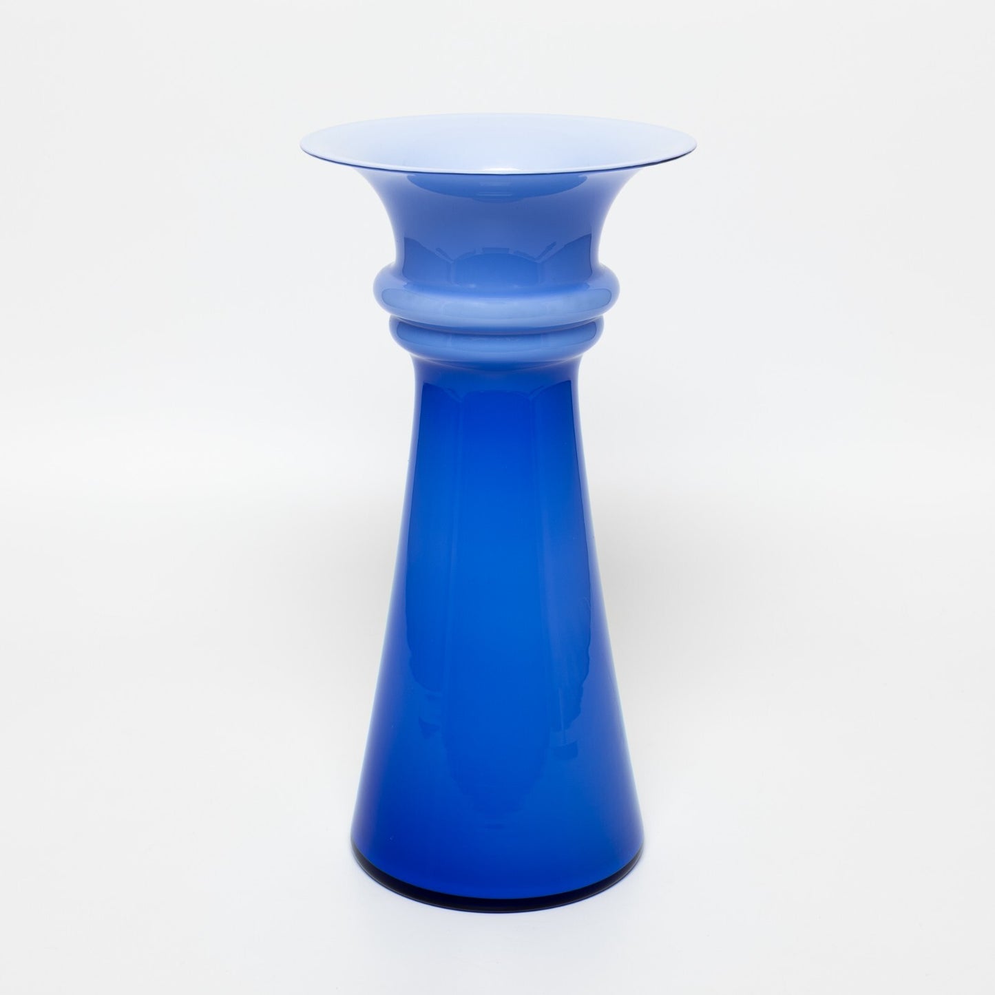 Holmegaard Vaso "Harmony" Blu Royal Copenhagen vetro autentica, cm 28