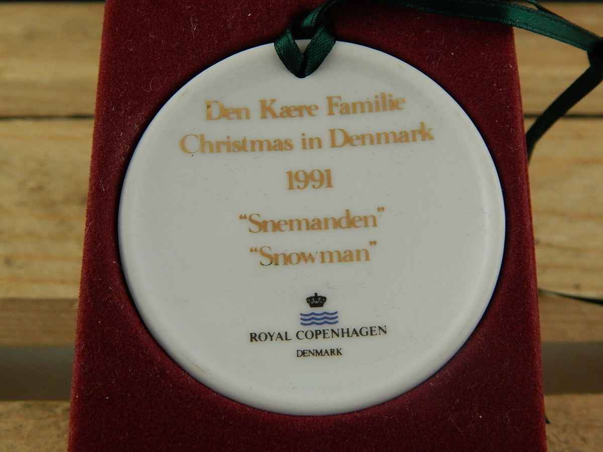 Decorazione di Natale da collezione Royal Copenhagen Christmas in Denmark 1991 con scatola originale