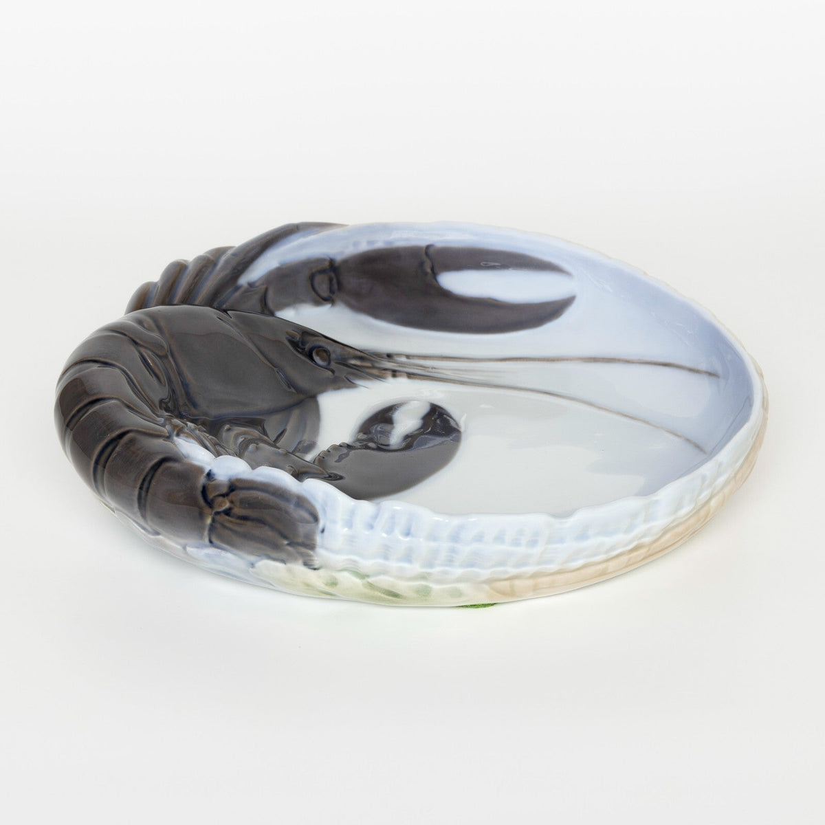 Royal Copenhagen piatto per frutti di mare con aragosta in rilievo RC 3498, pezzo da collezione