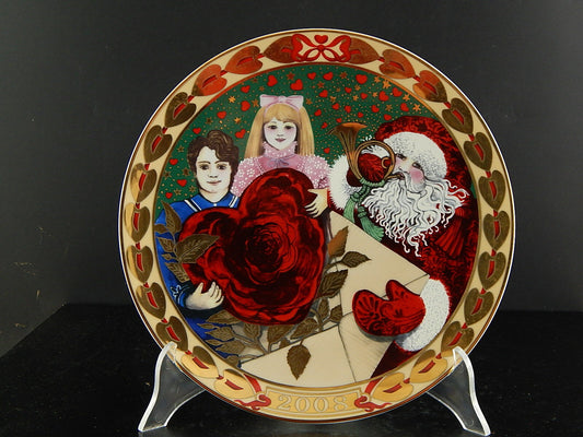 Piatto di Natale Royal Copenhagen Christmas Cards 2008, porcellana danese policroma 26 cm