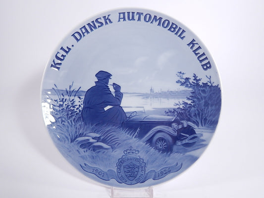 Royal Copenhagen piatto commemorativo per i 25 anni del Dansk Automobil Klub, porcellana danese 1926