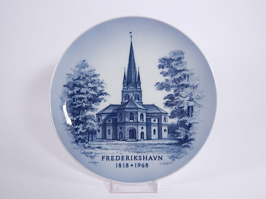 Piatto commemorativo Royal Copenhagen Frederikshavn 1818-1968 in porcellana
