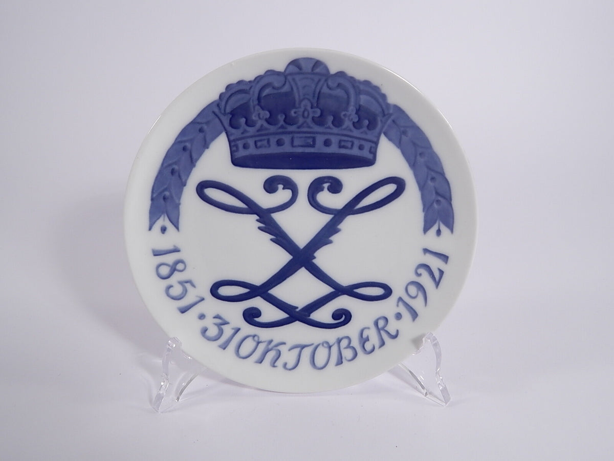 Royal Copenhagen piatto commemorativo 70° compleanno Regina Louise 1921 in porcellana