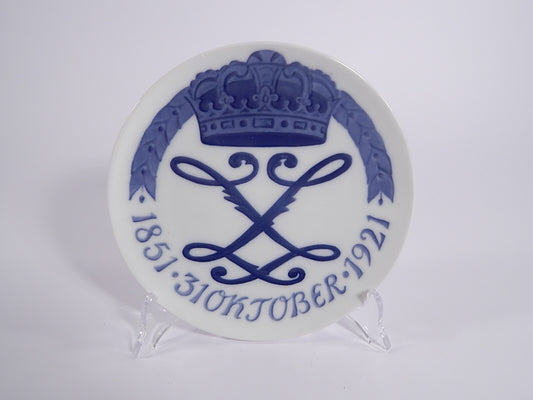 Royal Copenhagen piatto commemorativo 70° compleanno Regina Louise 1921 in porcellana