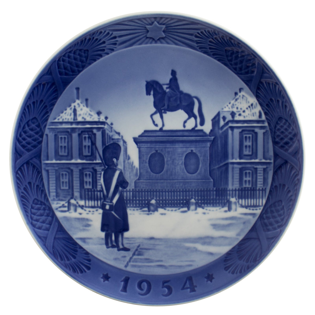 Piatto di Natale Royal Copenhagen 1954 in porcellana, Palazzo di Amalienborg, Copenaghen