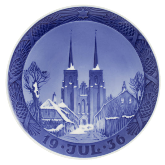 Royal Copenhagen Piatto di Natale porcellana dipinta a mano, 18 cm