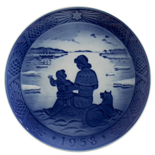 Royal Copenhagen Piatto di Natale porcellana dipinta a mano, 18 cm