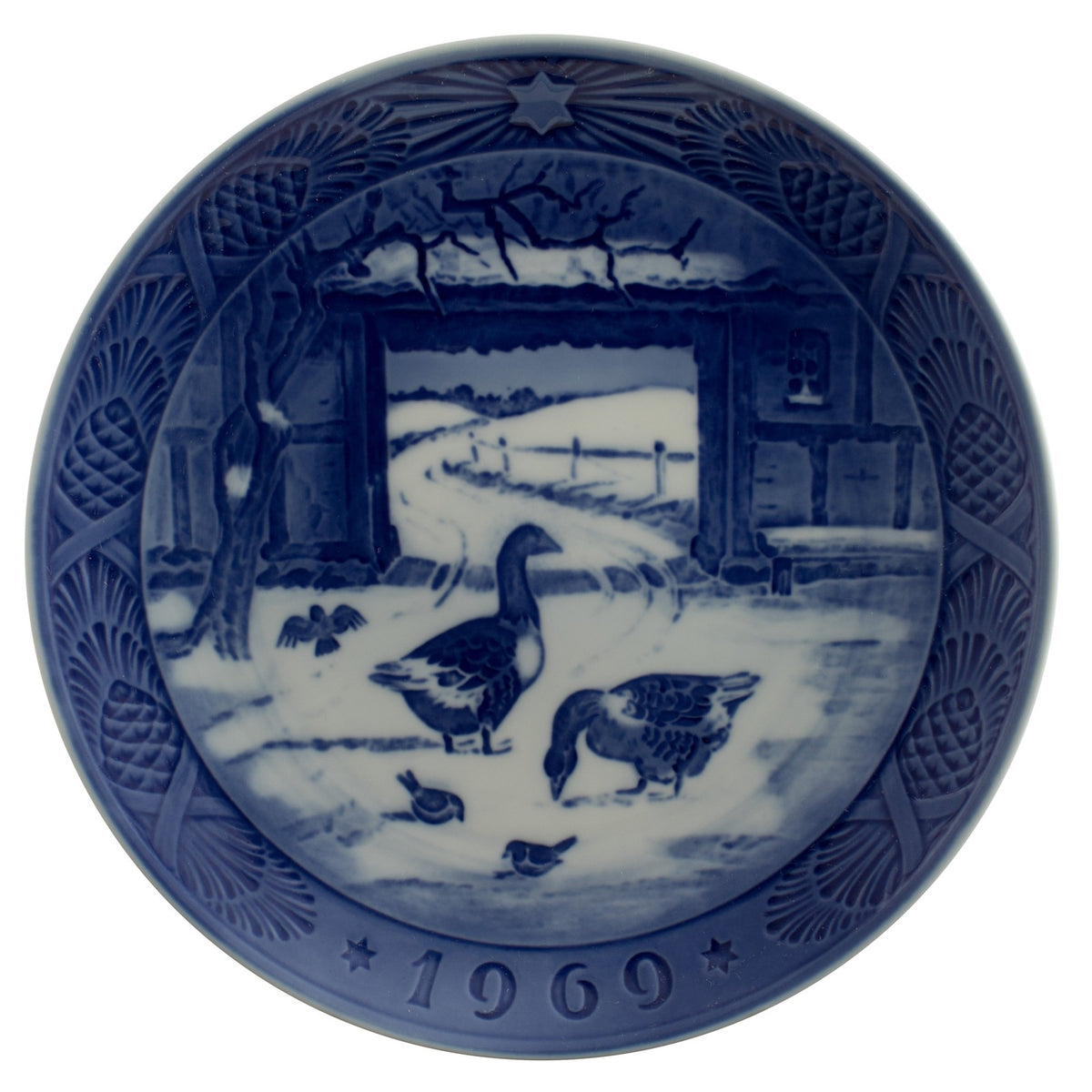Royal Copenhagen Piatto di Natale porcellana dipinta a mano, 18 cm