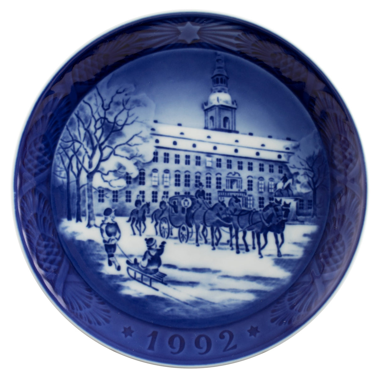 Royal Copenhagen Piatto di Natale porcellana dipinta a mano, 18 cm