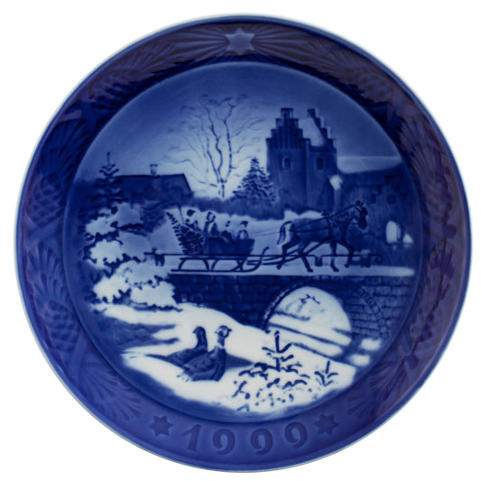 Royal Copenhagen Piatto di Natale porcellana dipinta a mano, 18 cm