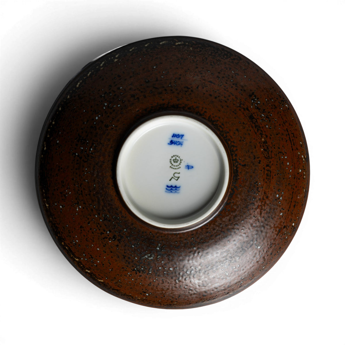 Royal Copenhagen Denmark Fajance piatto centrotavola smalto craquelé bruno, 1107/5404