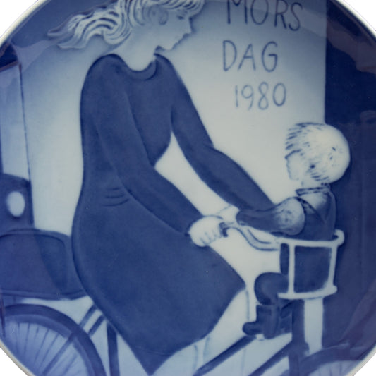 Piatto Festa della Mamma 1980 Royal Copenhagen porcellana autentica, cm 15