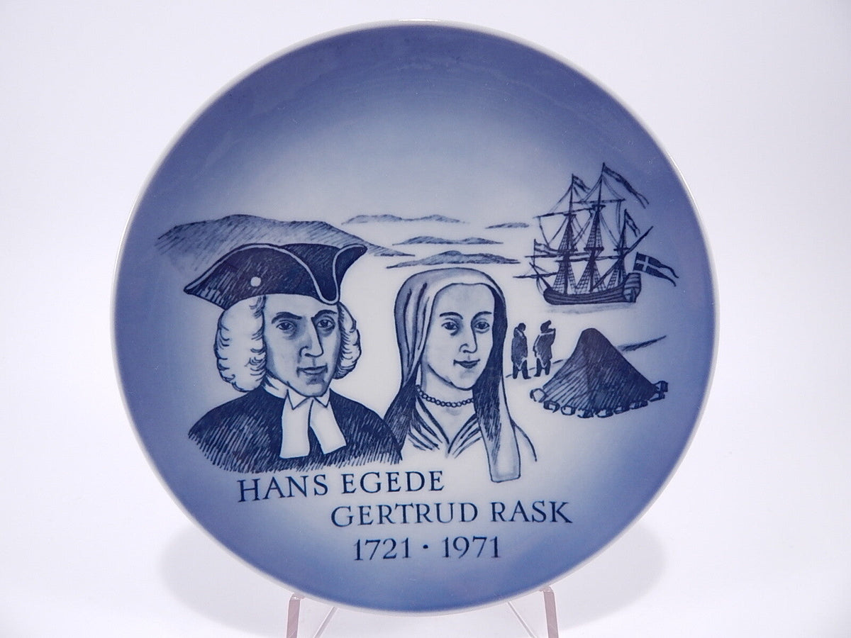 Royal Copenhagen piatto Hans Egede – Gertrud Rask, porcellana danese sottosmalto blu