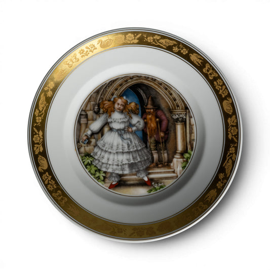 Royal Copenhagen Piatto H.C.Andersen "Scarpette Rosse" porcellana dipinta a mano, cm 19