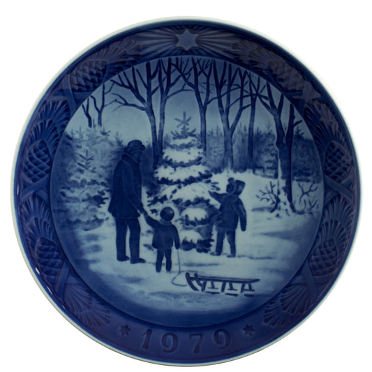 Royal Copenhagen piatto di Natale 1979 Scegliere l'Albero di Natale porcellana dipinta a mano 18 cm