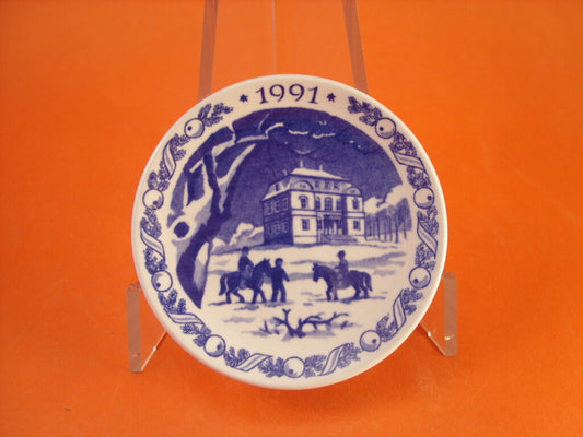 Royal Copenhagen Plaquette Annuale 1991 porcellana dipinta a mano, 8cm