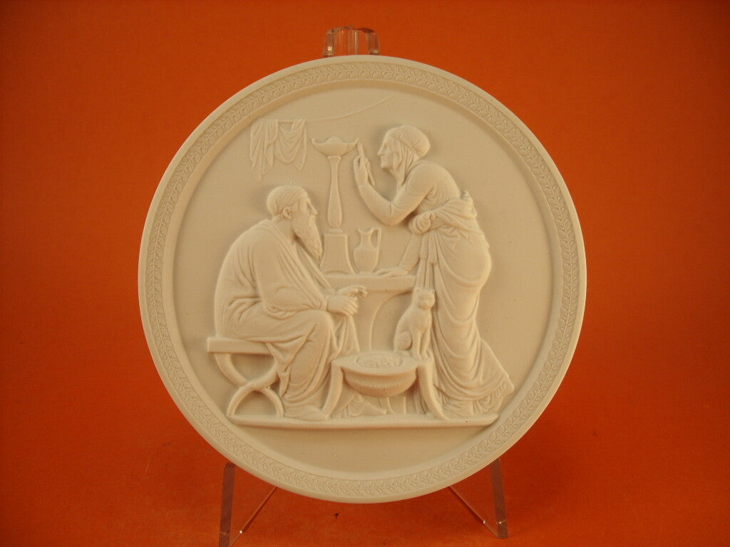 Royal Copenhagen plaquette Thorvaldsen L'Inverno in porcellana biscuit PRC THORVALDSEN INVERNO, porcellana danese