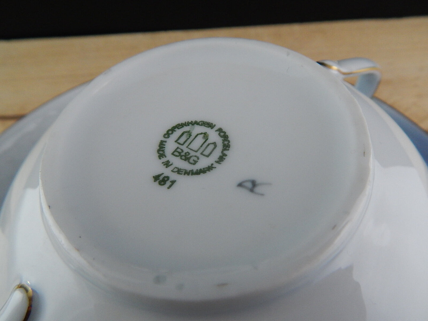 Royal Copenhagen Servizio Gabbiani Tazza da brodo con coperchio porcellana dipinta a mano