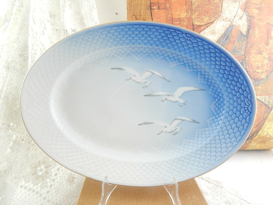 Royal Copenhagen Servizio Gabbiani Vassoio raviera porcellana dipinta a mano, 40cm