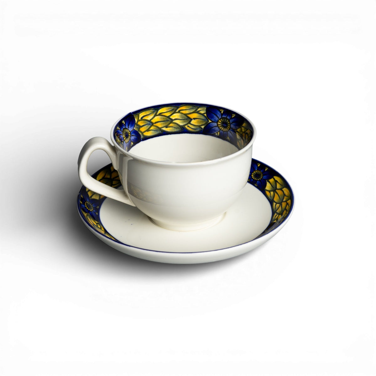 Decoro sottosmalto Blue Pheasant in blu su fondo bianco, porcellana Royal Copenhagen