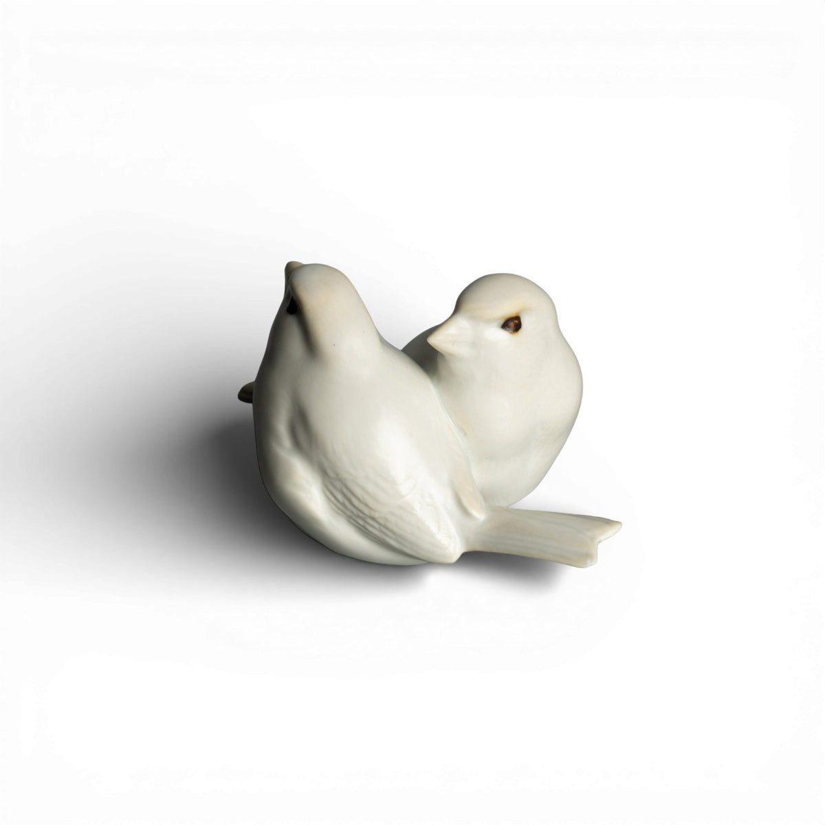 Statuina "Coppia di Passeri" Cod 1309 (White) Royal Copenhagen porcellana autentica, 11 cm