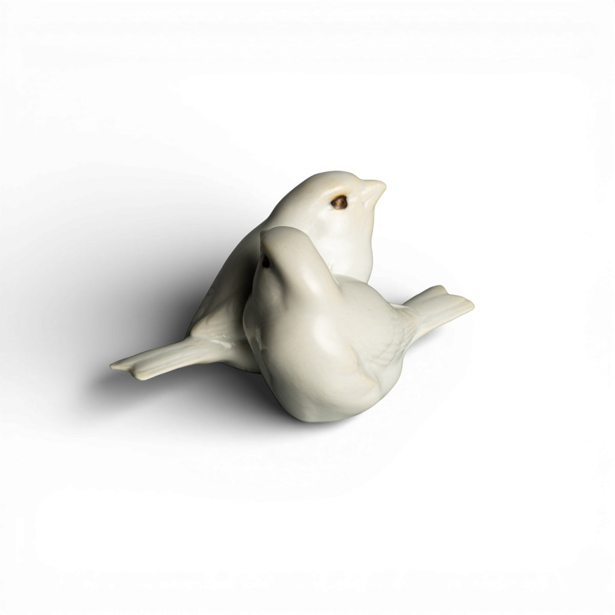 Royal Copenhagen Statuina "Coppia di Passeri" Cod 1309 (White) decorazione porcellana da collezione, 11 cm