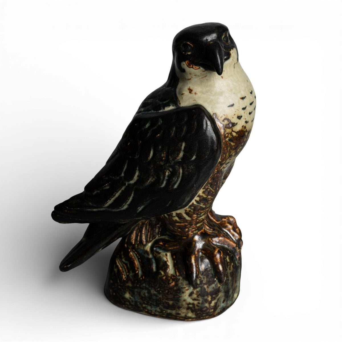 Royal Copenhagen Statuina Gres "Falco Pellegrino" Cod 21407 porcellana dipinta a mano, 28 cm