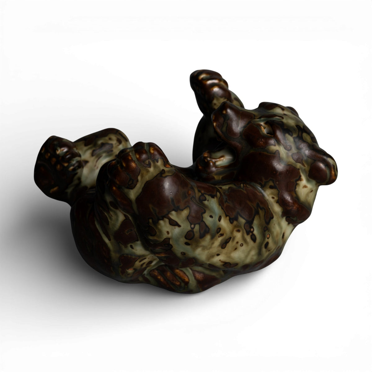 Royal Copenhagen Statuina Gres "Orso sulla Schiena" Cod 20271 (Seconda Scelta) decorazione porcellana da collezione
