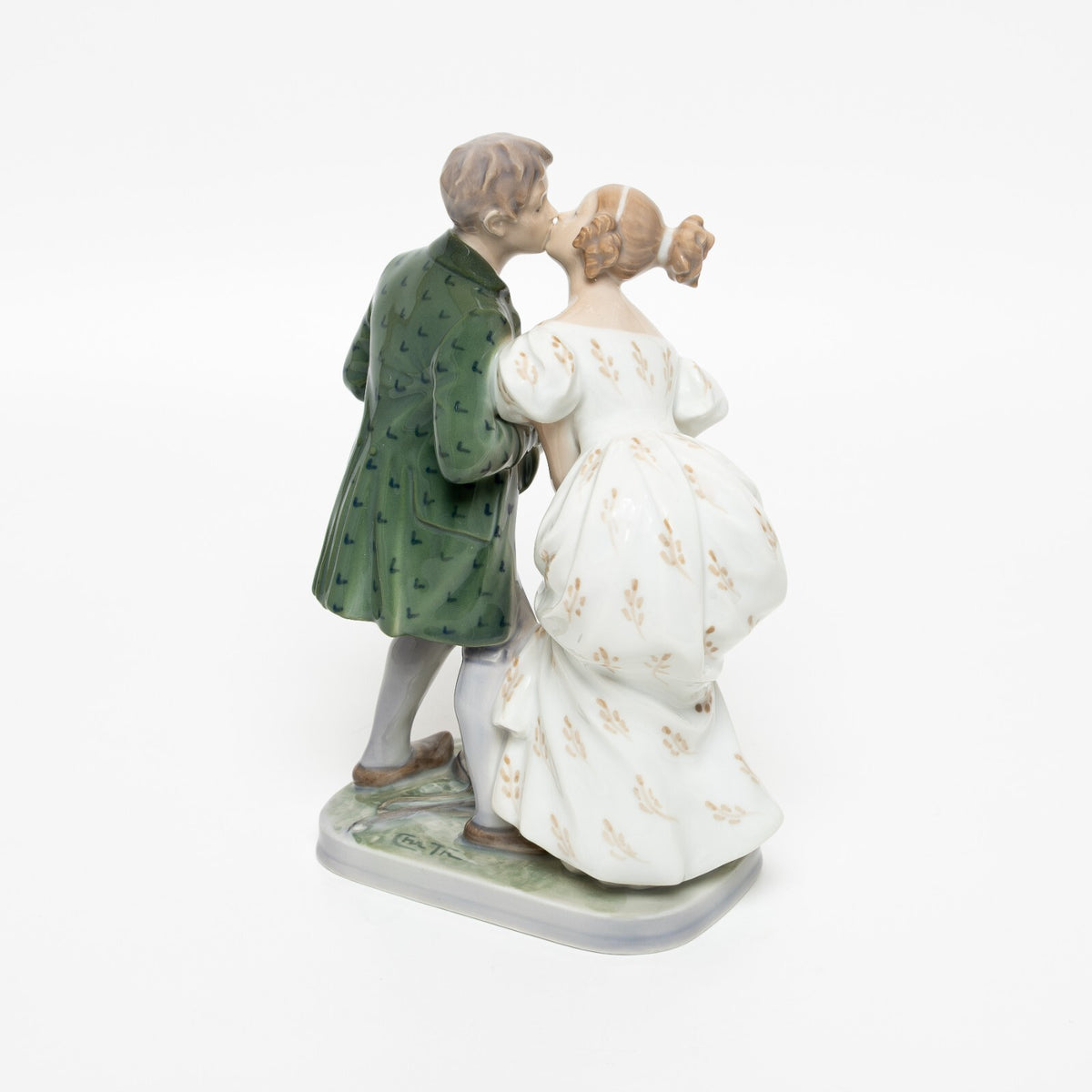 Statuina "Il Porcaro e la Principessa" Cod 1114 porcellana pezzo da collezione, 19 cm