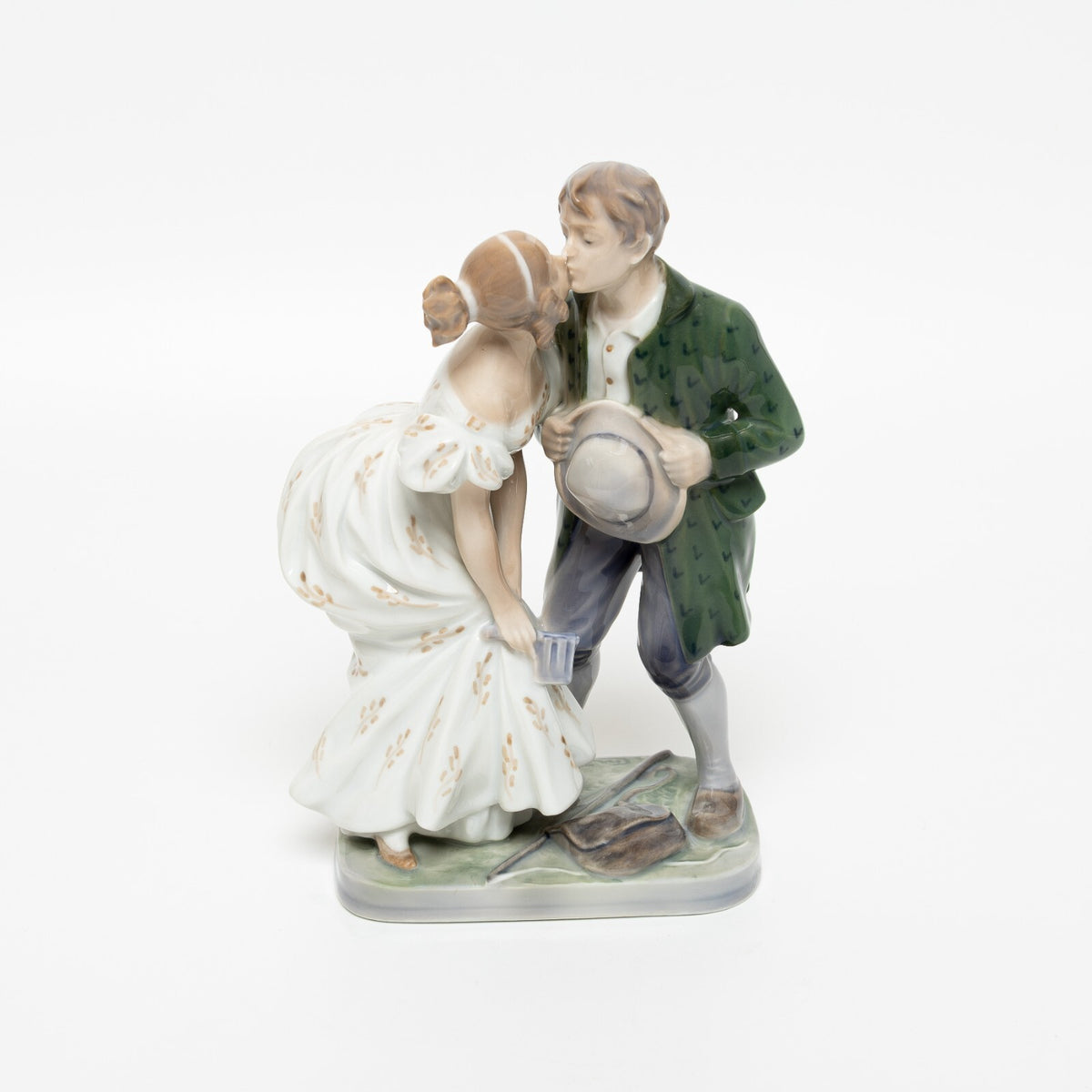 Statuina "Il Porcaro e la Principessa" Cod 1114 porcellana pezzo raro da collezione, 19 cm