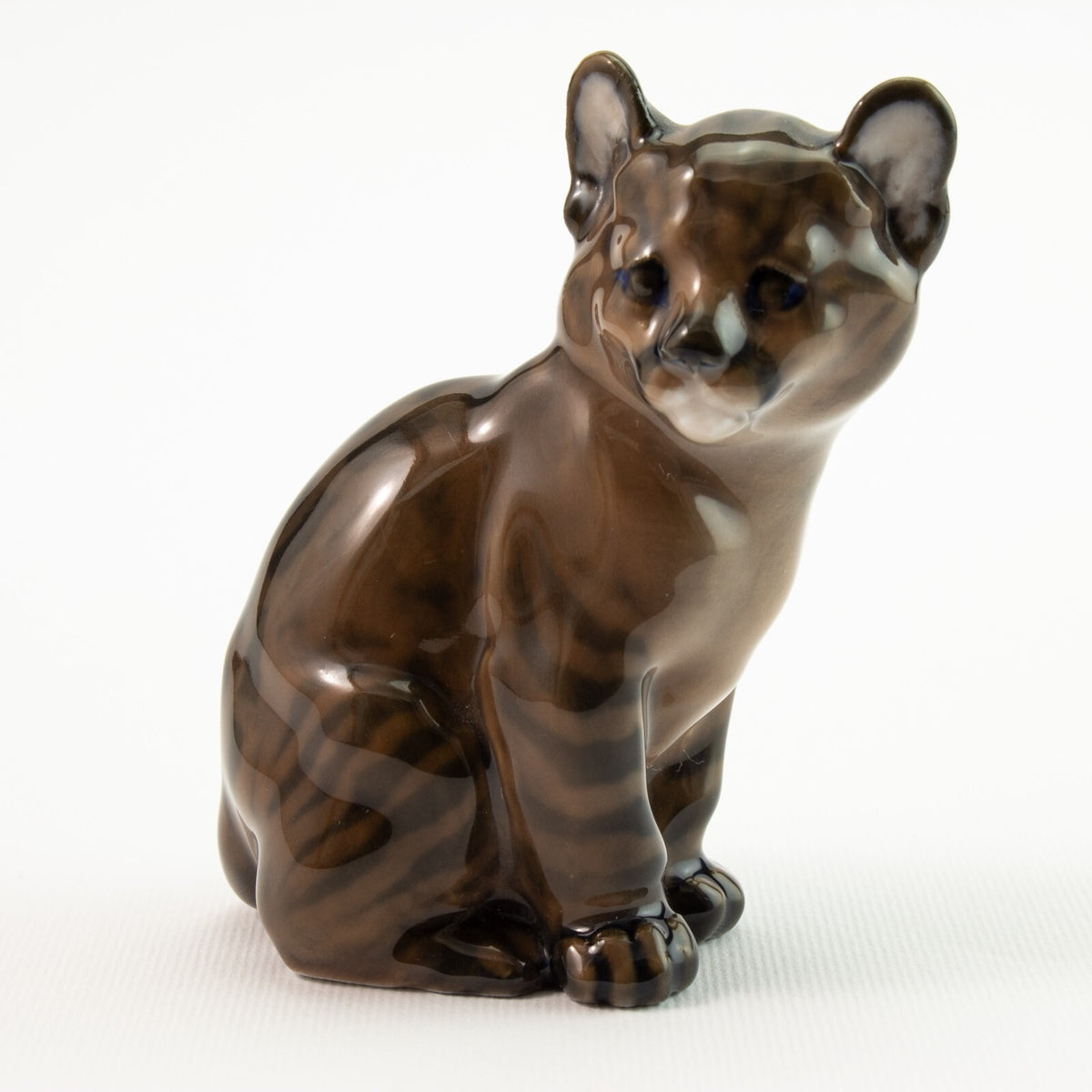 Statuina in "Cucciolo Puma" Cod 4783 porcellana pezzo raro da collezione, 8 cm