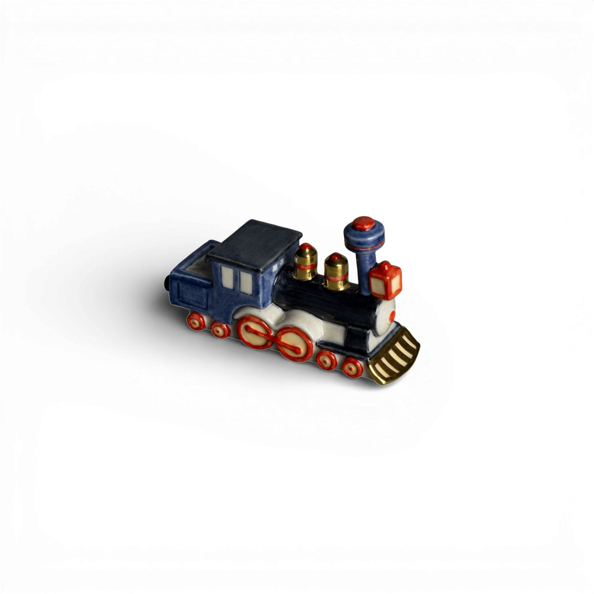 Royal Copenhagen Statuina in "Locomotiva a Vapore" Cod 139 porcellana dipinta a mano, 7,5 cm