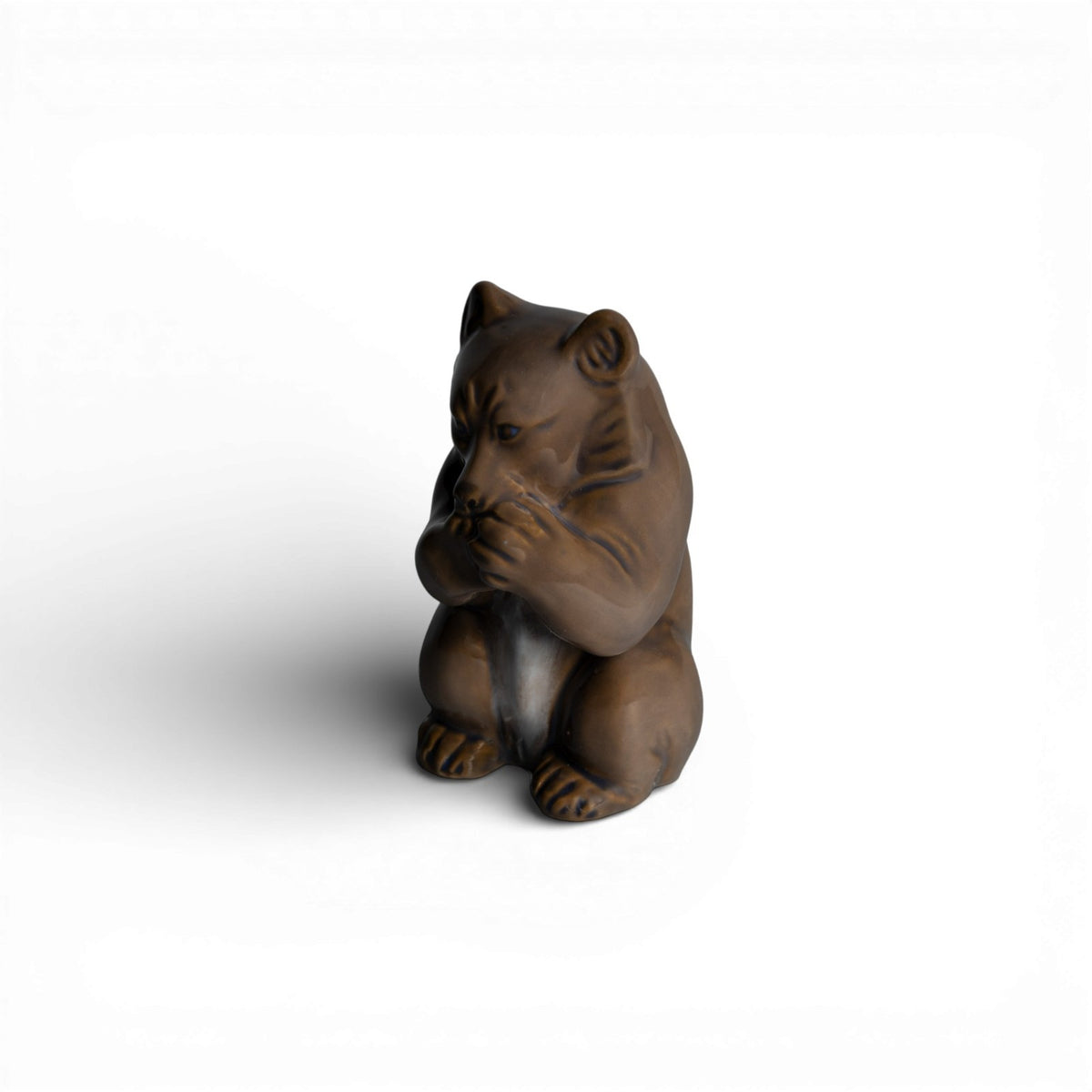 Statuina in "Orso Bruno" Cod 3014 porcellana pezzo da collezione, 10 cm