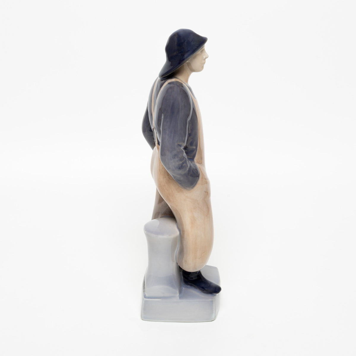 Statuina in "Pescatore" Cod 3668 porcellana pezzo raro da collezione, 27 cm