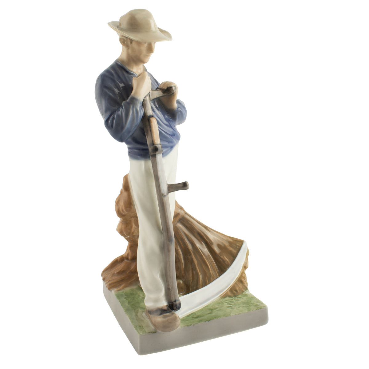 Statuina in "Uomo con Falce" Cod 685 porcellana pezzo da collezione, 25 cm