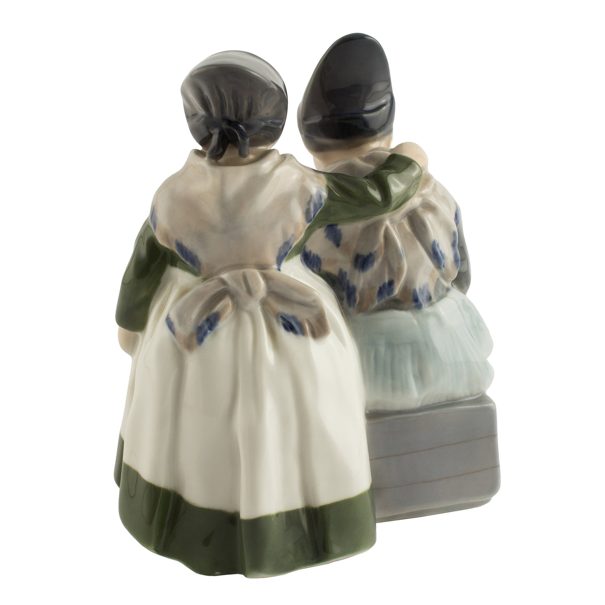 Royal Copenhagen Statuina "Ragazze di Amager Leggono" Cod 1395 decorazione porcellana da collezione, 18 cm