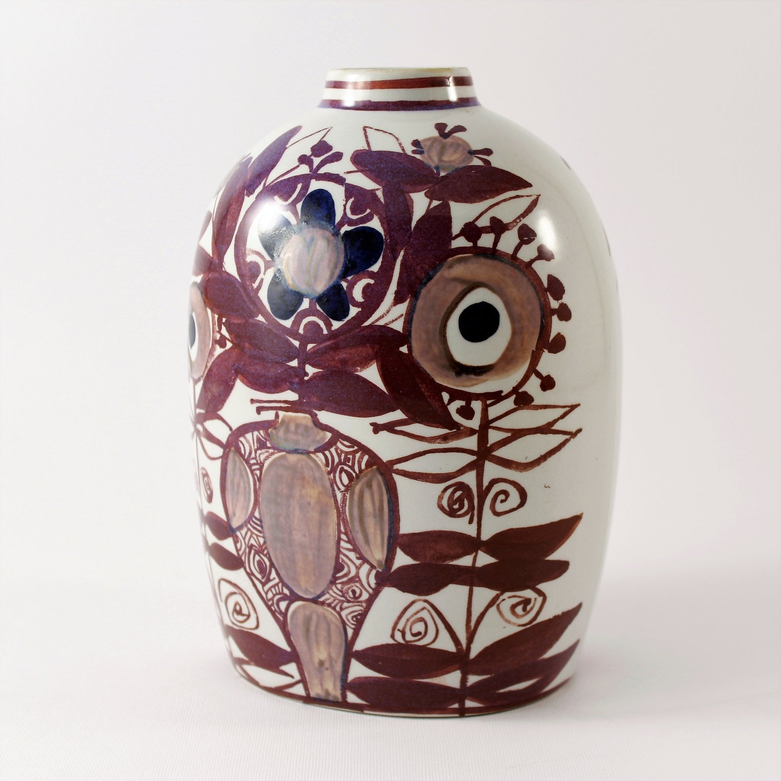 Royal Copenhagen Vaso Fajance Tenera Kari Christensen porcellana dipinta a mano, cm 18