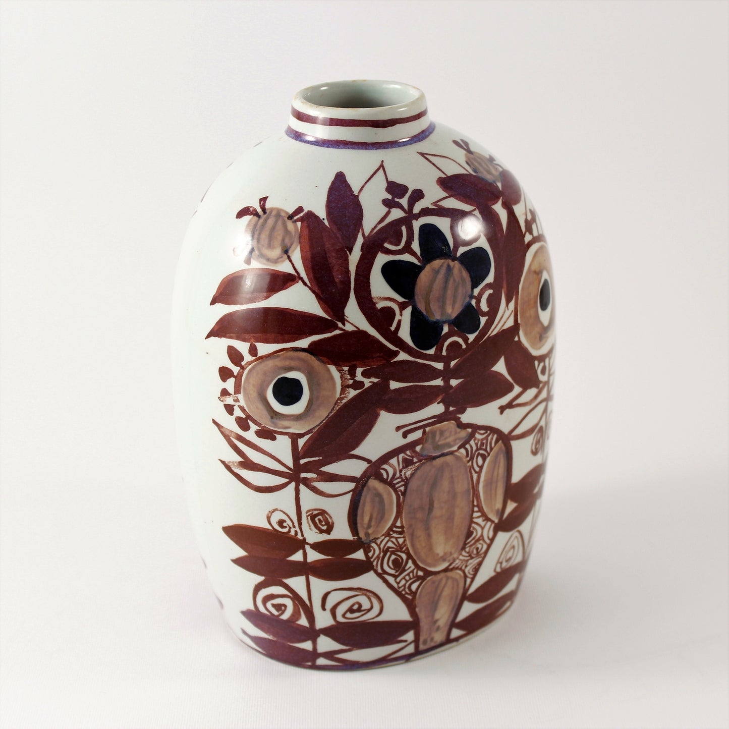 Vaso Fajance Tenera Kari Christensen porcellana pezzo da collezione, cm 18