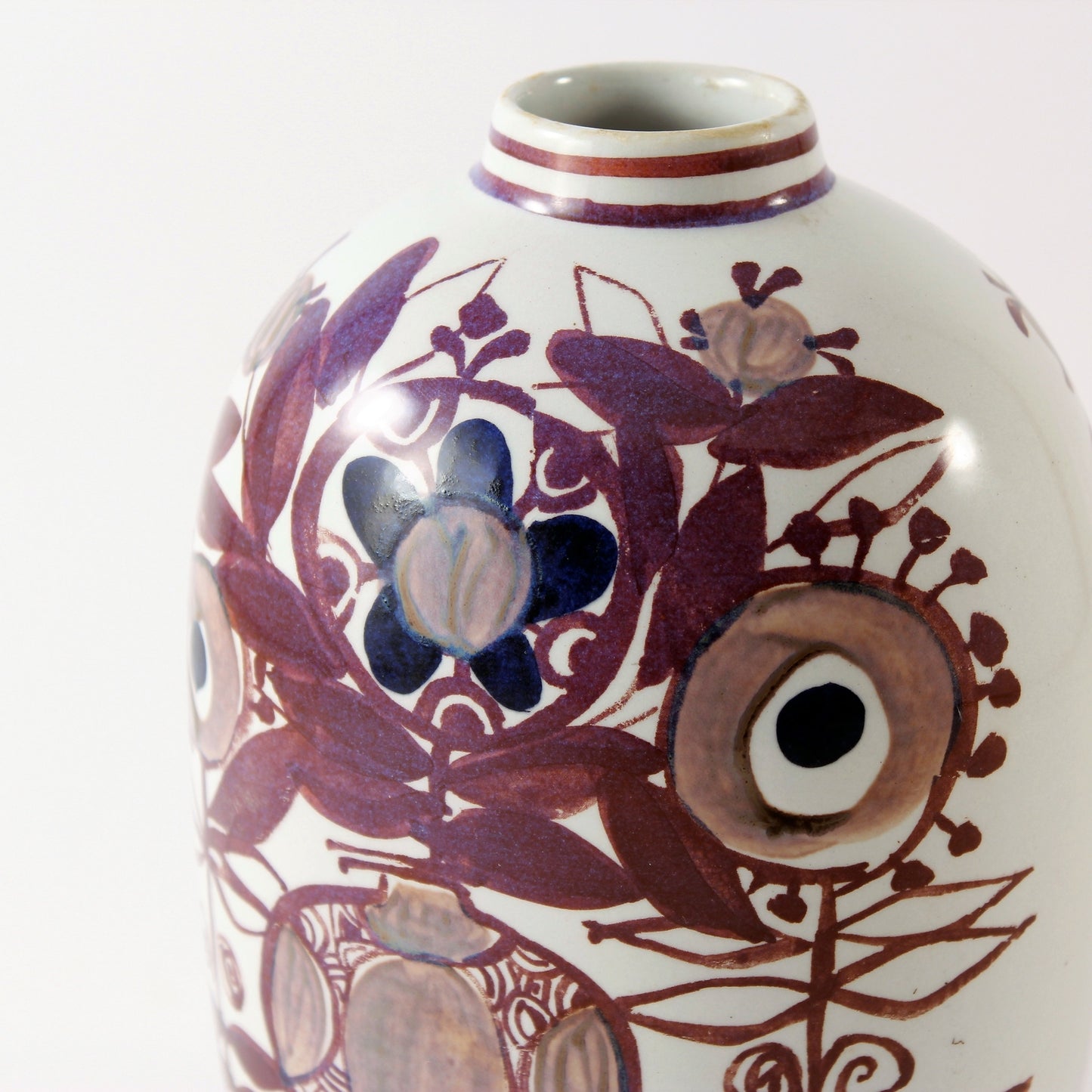 Royal Copenhagen porcellana Vaso Fajance Tenera Kari Christensen d'antiquariato, cm 18