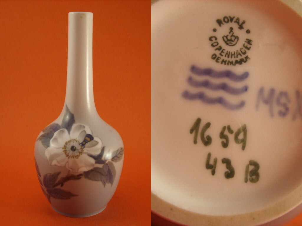 Vaso in "Ape sul Fiore" cod 1659/43 porcellana pezzo da collezione, cm 20